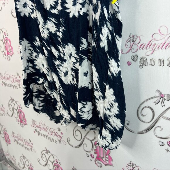 Ichi tank top flowers flowy ruffle detail Floral Print Sleeveless Top navy blue - Picture 3 of 11